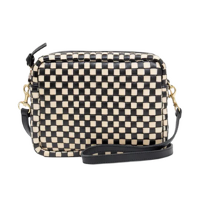 Clare V. - Midi Sac in Black & Cream Woven Checker