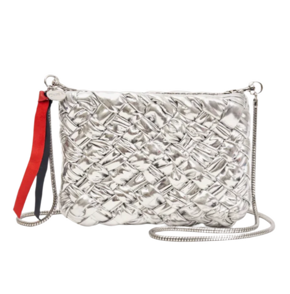 Clare V. - Estelle Bag in Silver Specchio Puffy Woven