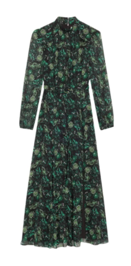 Saloni - Jacqui-B Dress in Orchard Evergreen