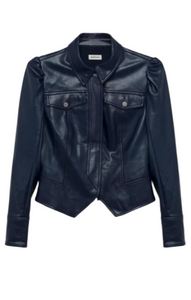 SIMKHAI - Wyatt Leather Jacket in Midnight