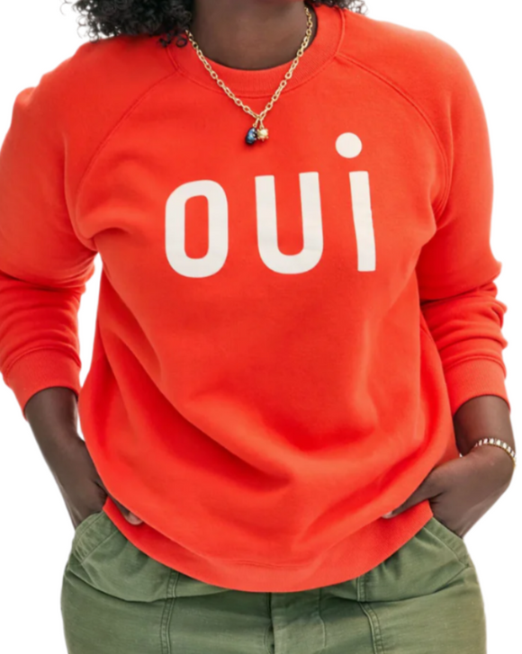 Clare V. - Sweatshirt in Blood Orange & Cream Oui