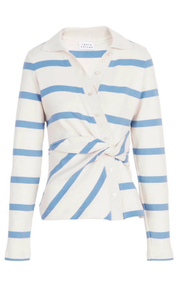 Tanya Taylor - Ellicot Top in Cream/Blue Bird Stripe