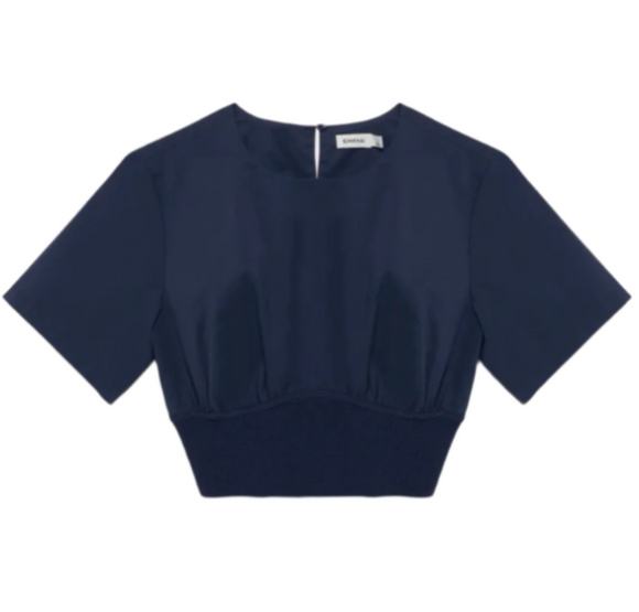 SIMKHAI - Adair Crewneck Crop Top in Midnight