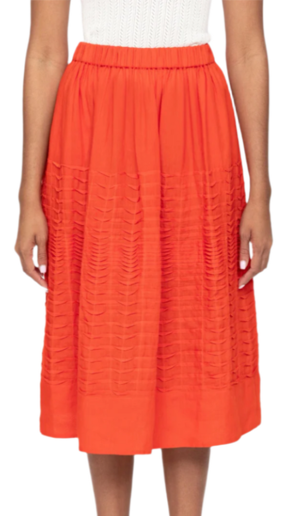 Sea - Zora Pleated Midi Skirt in Chili