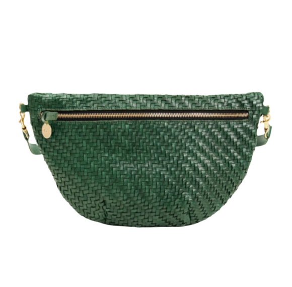 Clare V. - Grande Fanny in Evergreen Woven Zig Zag