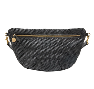 Clare V. - Grande Fanny in Black Woven Zig Zag