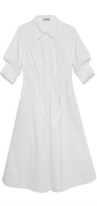 SIMKHAI - Jazz Pintuck Midi Dress in White