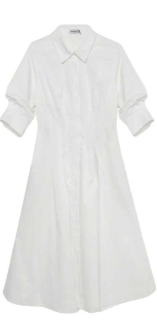 SIMKHAI - Jazz Pintuck Midi Dress in White