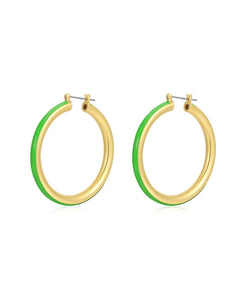 Luv AJ - Stripe Amalfi Hoops in Bright Green/Gold