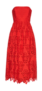 Cara Cara - Torres Dress in Red Embroidered Eyelet