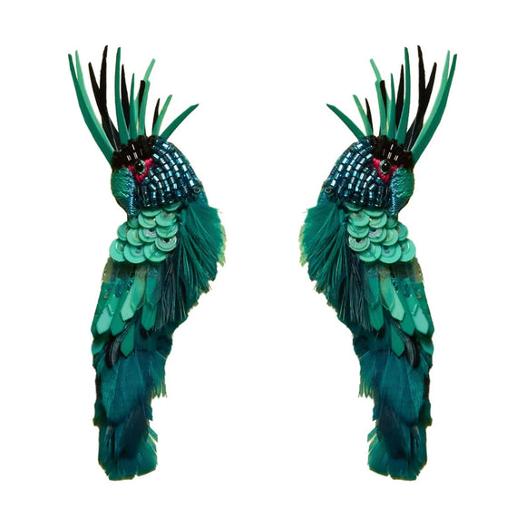 Mignonne Gavigan - Lux Cockatoo Earrings in Turquoise