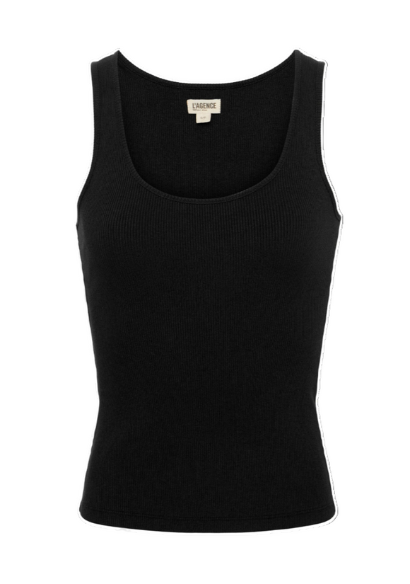 L'AGENCE - Adira Scoop Neck Tank in Black