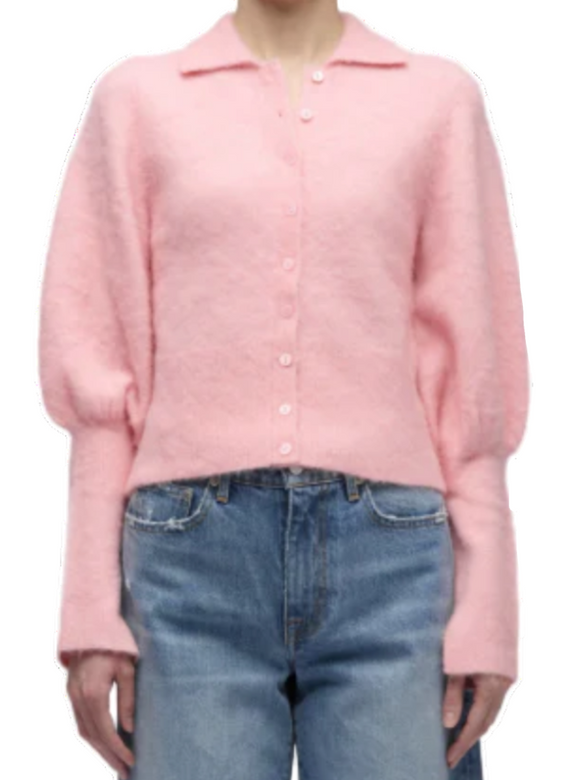 SIMKHAI - Arber Collared Cardigan in Dusty Rose
