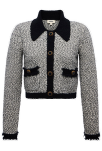 L'AGENCE - Arielle Collared Jacket in White/Black