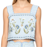Sea - Audra Embroidery Tank Top in Blue