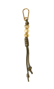 Veronica Beard - Vegan Leather 3 Bead Bag Charm in Cypress
