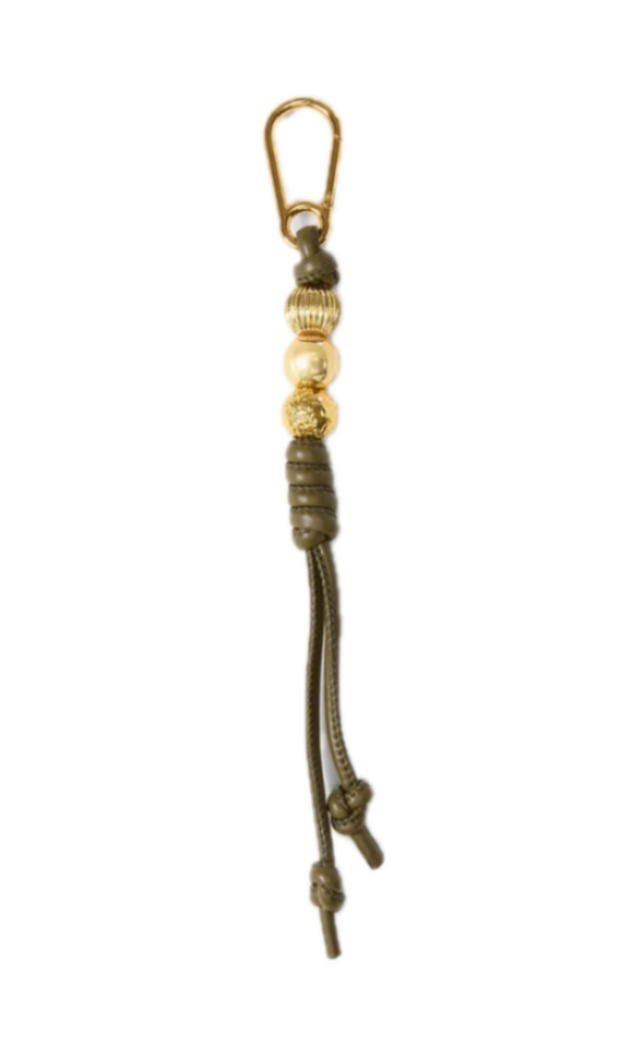 Veronica Beard - Vegan Leather 3 Bead Bag Charm in Cypress