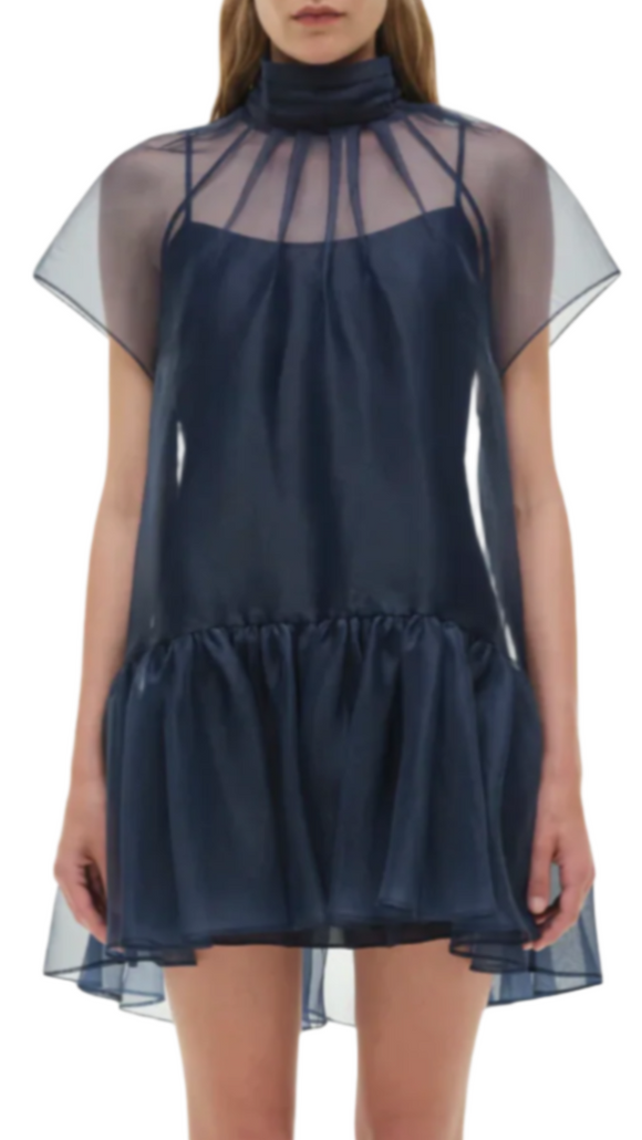 SIMKHAI - Beaux Tiered Mini Dress in Midnight