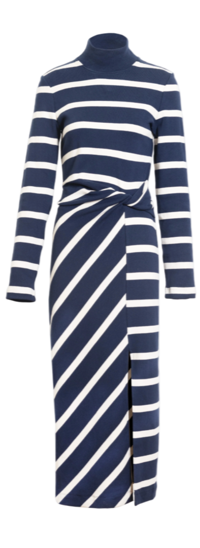 Tanya Taylor - Brindy Dress in Maritime Blue/Cream Wide Stripe