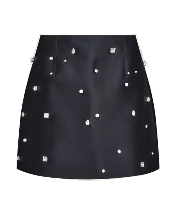 Hunter Bell - Britt Mini Skirt in Onyx