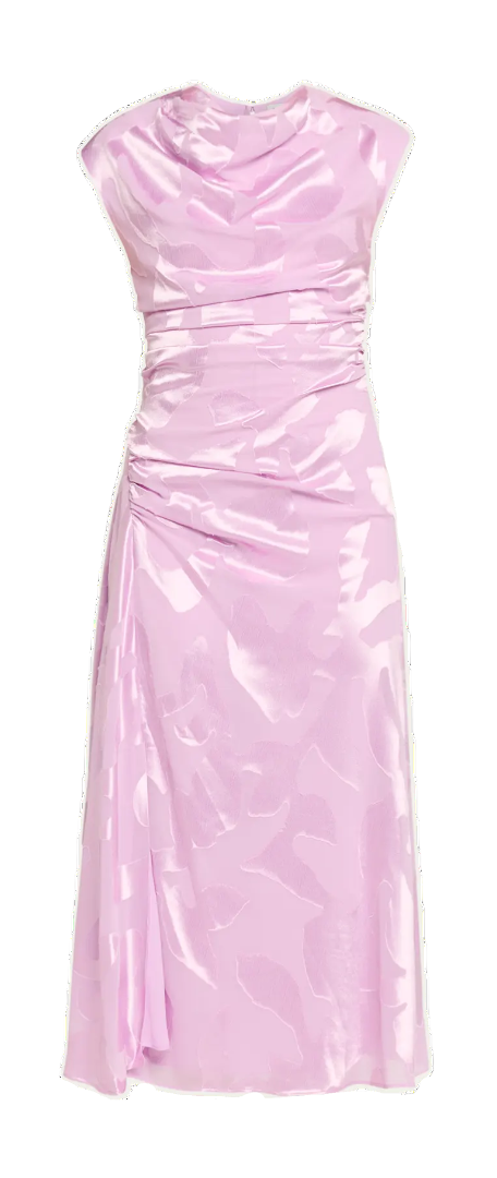 SIMKHAI - Burke Draped Midi Dress in Orchid