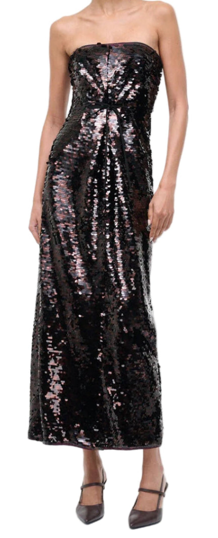 STAUD - Cece Dress in Espresso/Black