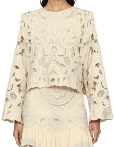Sea - Ceci Embroidery Top in Cream