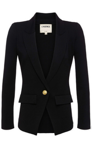 L'AGENCE - Chamberlain Knit Blazer in Black/Gold