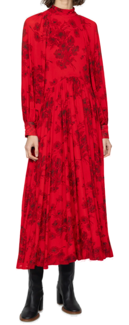 Sea - Cornelia Print Midi Dress in Red