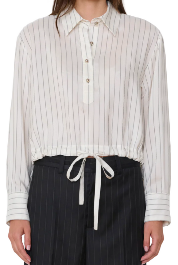 We-Ar4 - The Crawford Blouse in White Stripe