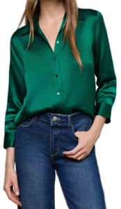 L'AGENCE - Dani Blouse in Bottle Green