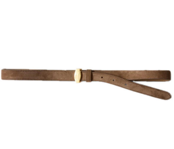 Veronica Beard - Suede Dash Belt in Bark