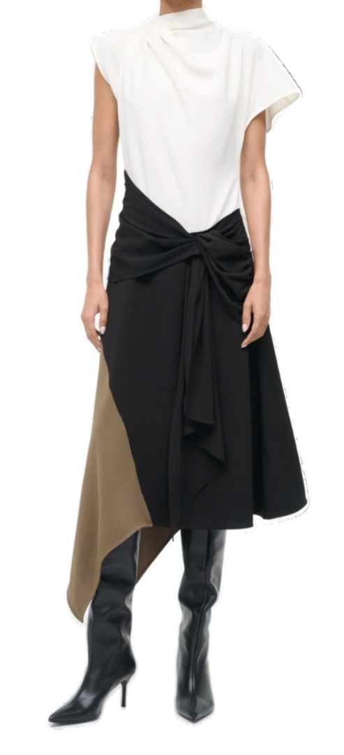 STAUD - Davina Dress in Black Multi
