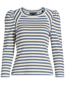 Veronica Beard - Delano Top in Ecru/Ocean/Dark Umber