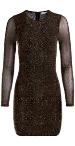 Alice + Olivia - Delora Mini Dress in Black/Dorado