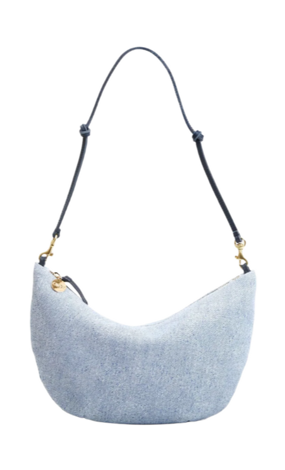 Clare V. - Lune Handbag in Light Blue Denim Suede
