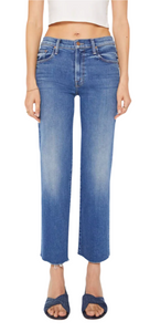 MOTHER - Mid Rise Rambler Zip Ankle Fray in Dugout Doobies