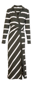 Tanya Taylor - Ellicot Dress in Army/Chalk Wide Stripe