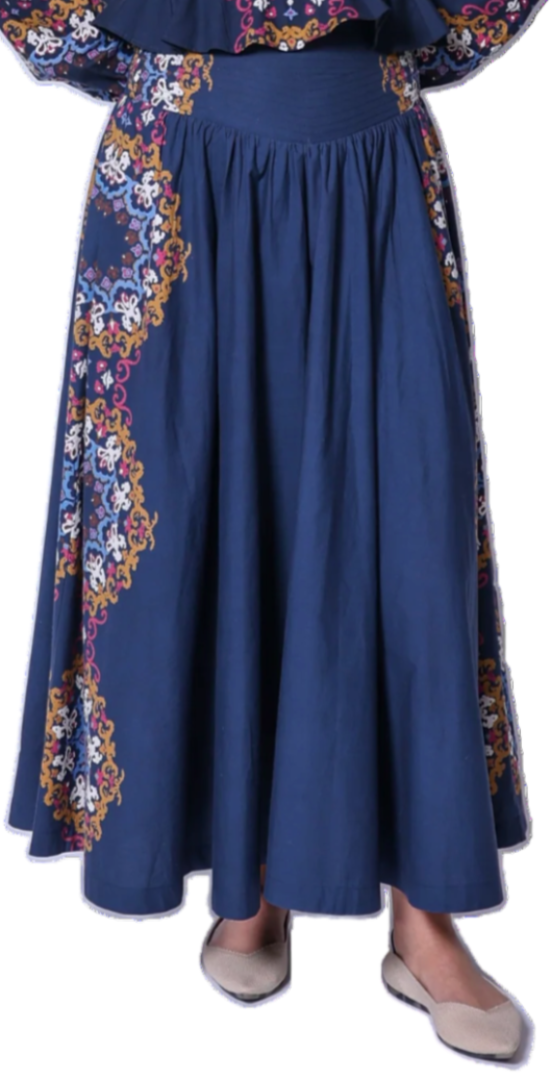 Cleobella - Esmeralda Ankle Skirt in Venezia Blue