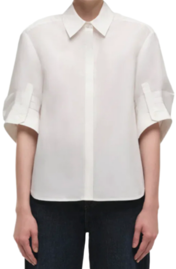 SIMKHAI - Gemma 3/4 Sleeve Shirt in White