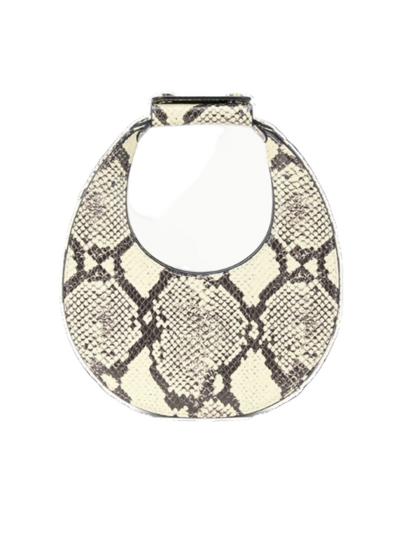 STAUD - Good Night Moon Bag in White Snake