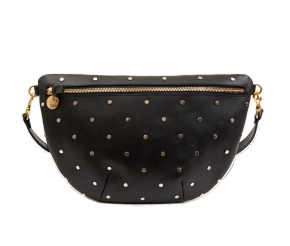 Clare V. - Grande Fanny in Black Natura with Allover Studs