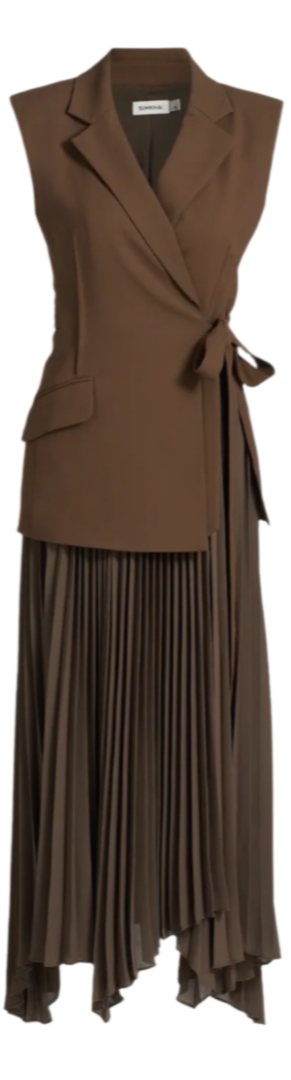 SIMKHAI - Helena Combo Blazer Dress in Cocoa