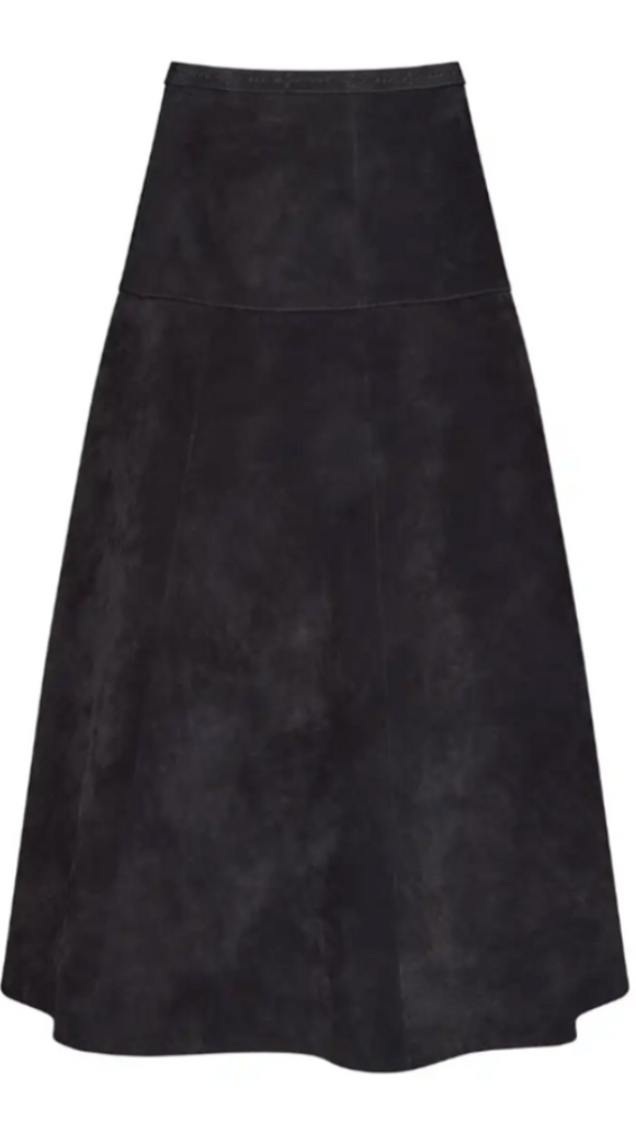 Hunter Bell - Ida Skirt in Noir Suede