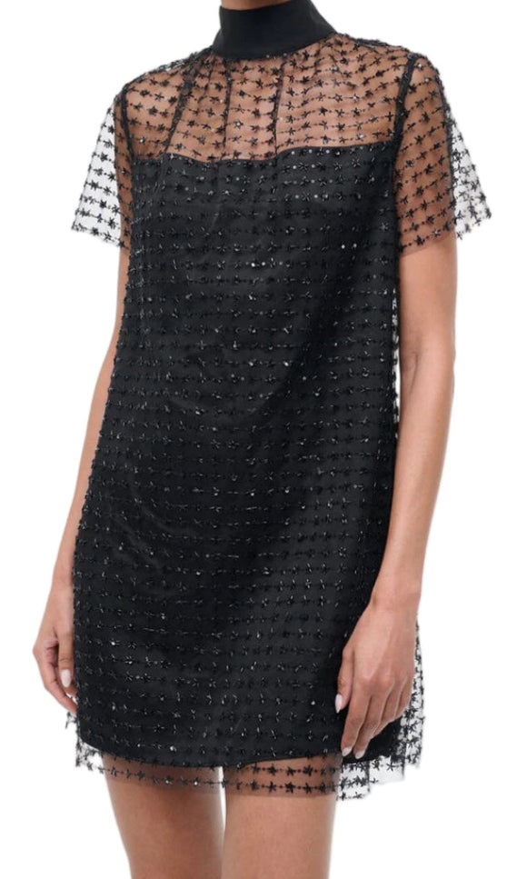 STAUD - Ilana Mini Dress in Stardust Onyx