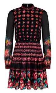 Saloni - Isa Short Dress in Cordia Posey PLMT