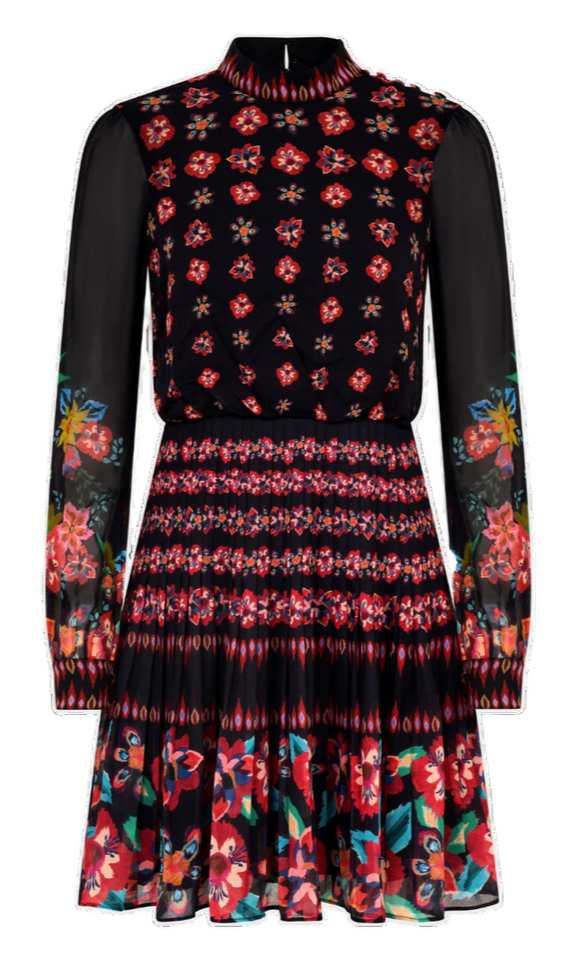Saloni - Isa Short Dress in Cordia Posey PLMT