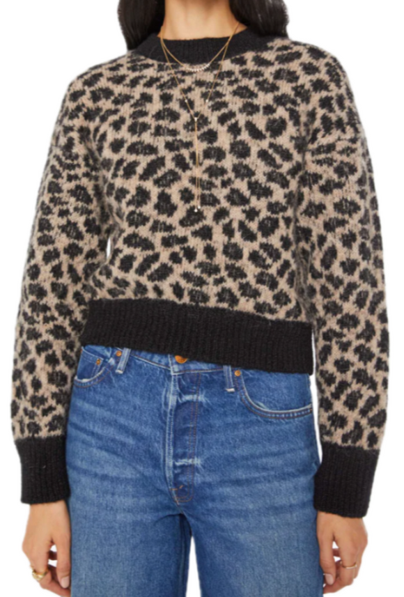 MOTHER - The Itsy Crop Jumper in Spotted At The Front Row
