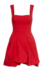 SIMKHAI - Juni Tank Bubble Mini Dress in Crimson