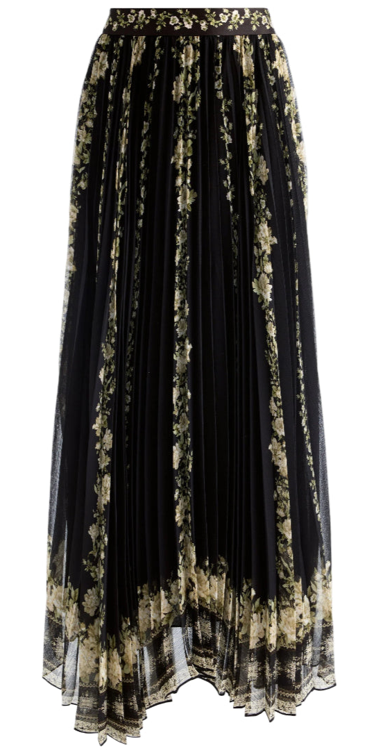 Alice + Olivia - Katz Pleated Maxi Skirt in Free Falling